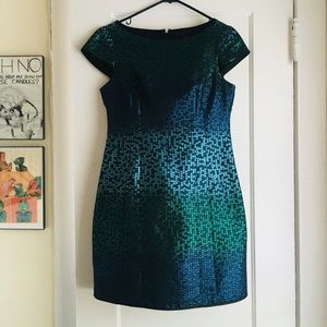 Sequined Designer Cap-Sleeve Mermaid Dress